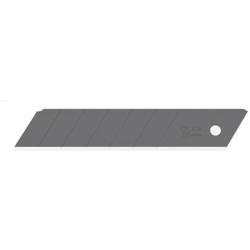 Olfa HBB-5B bryteblad knivblade 25mm i høy kvalitet, Teflonbelagt for redusert friksjon, ideell for profesjonelle og hobbybrukere, perfekt for å skjære gips, papir og andre materialer.