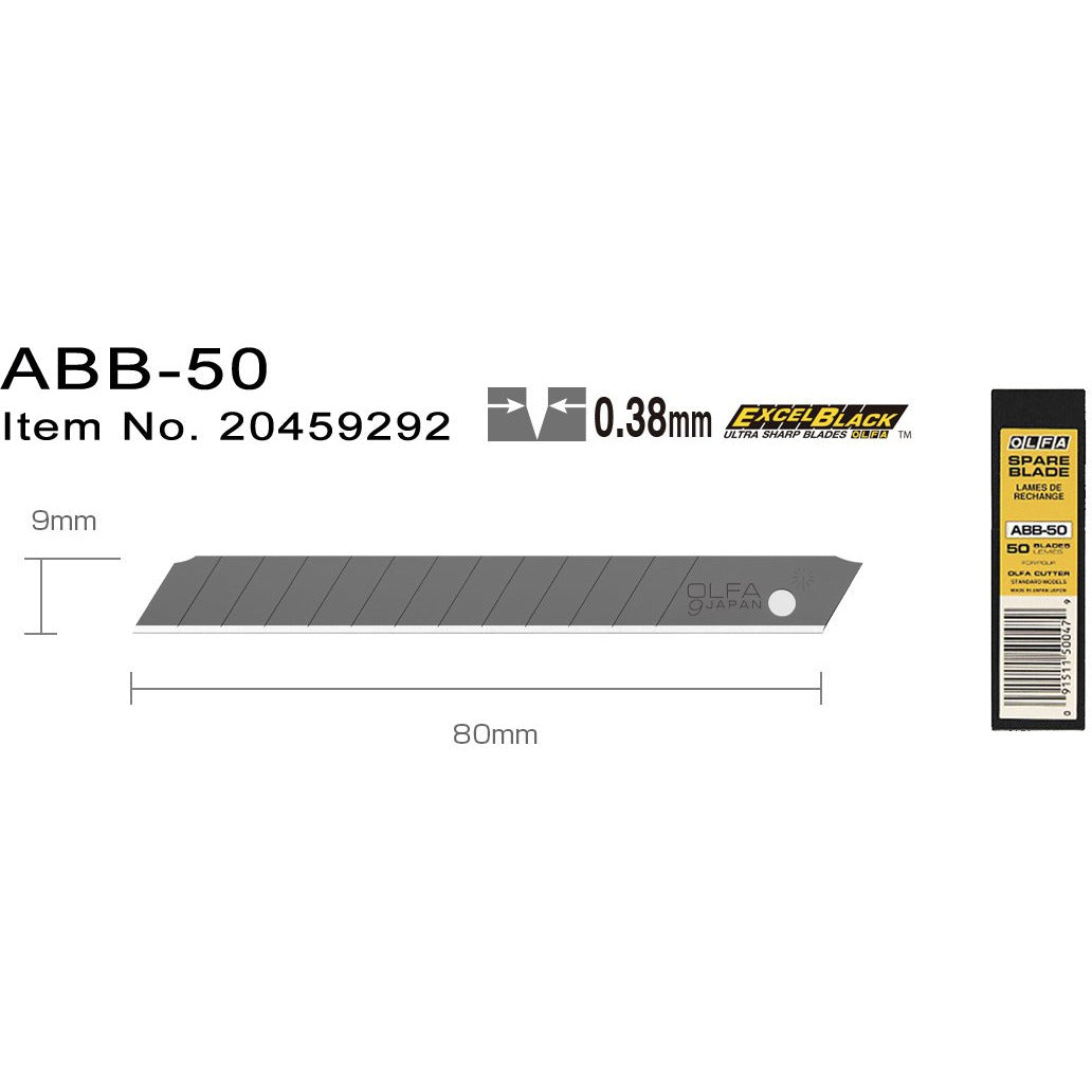 Olfa ABB-50 pk. Bryteblad knivblad 9mm