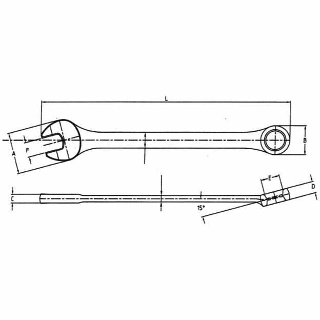 Tecos Fastnøkkel 3/4" x L239mm