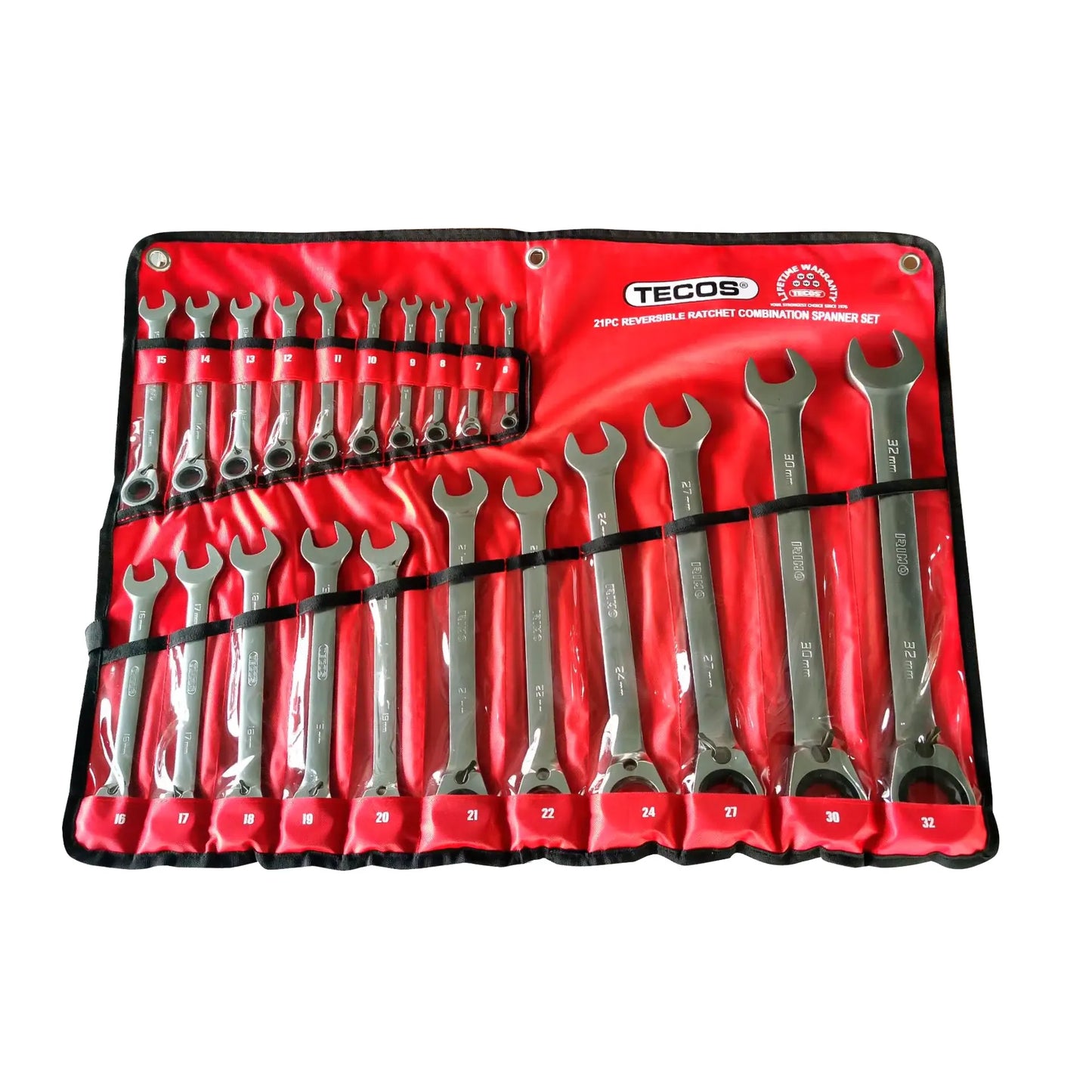 Tecos skrallenøkkelsett 21 deler