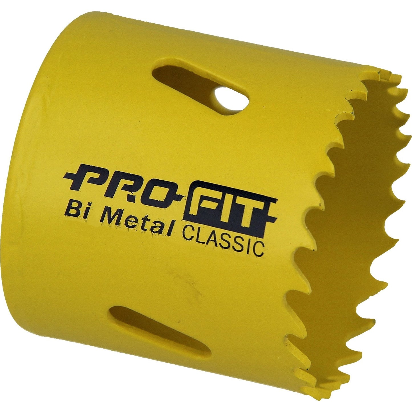 "Profit BiMetal Classic hullsag 46mm for precise cuts in steel and aluminum, featuring variable resistance and included center drill for accuracy, ideal for professionals and DIY enthusiasts."