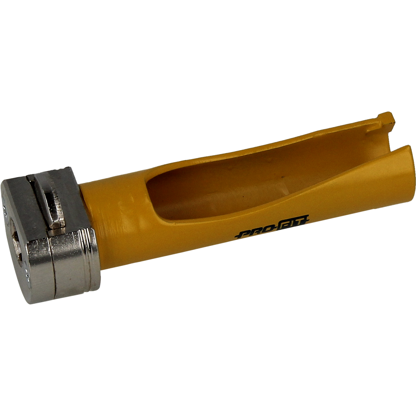 "Profit hullsag HM 19mm x L58mm med hardmetallspiss og integrert adapter, designet for presise hulltaking i treverk med minimal støvdannelse og ingen misfarging."