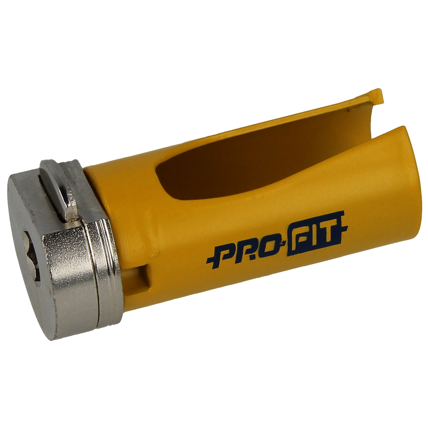 "Profit hullsag HM 32mm x L58mm med hardmetallspiss og integrert adapter, designet for presise kutt uten misfarging eller brente fibre, ideell for installasjon i konstruksjoner."