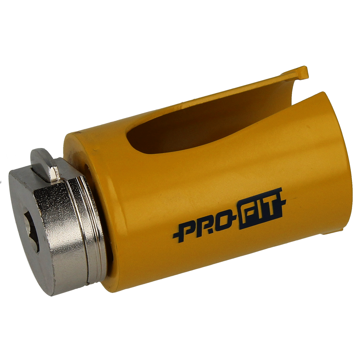 "Profit hullsag HM 43mm x L58mm med hardmetallspiss og integrert adapter, designet for presise hull i treverk med minimal støvdannelse og ingen misfarging, ideell for både profesjonelle og hobbyhåndverkere."