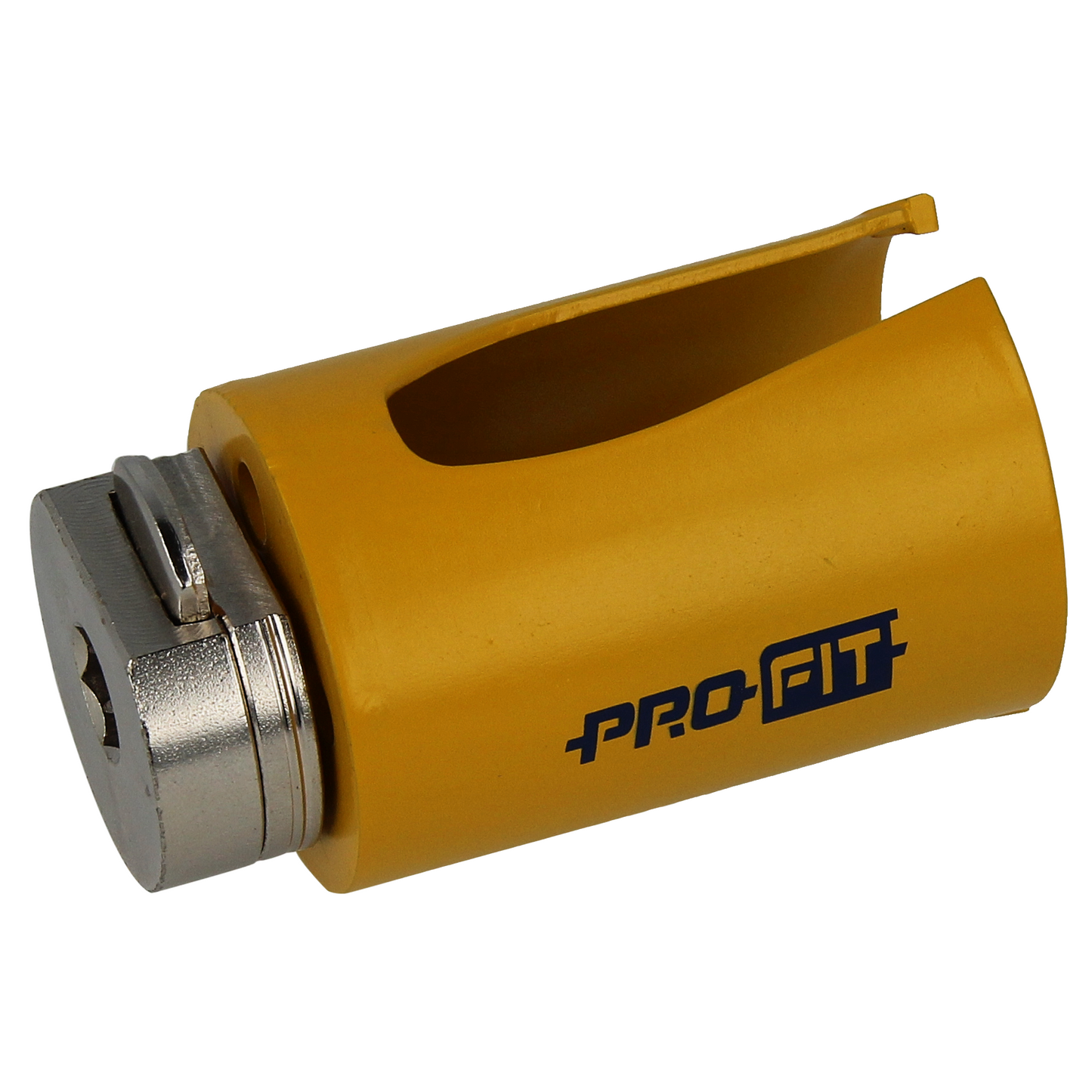 "Profit hullsag HM 45mm x L58mm med hardmetallspiss og integrert adapter, designet for presise kutt i treverk med minimal støvdannelse og ingen misfarging."