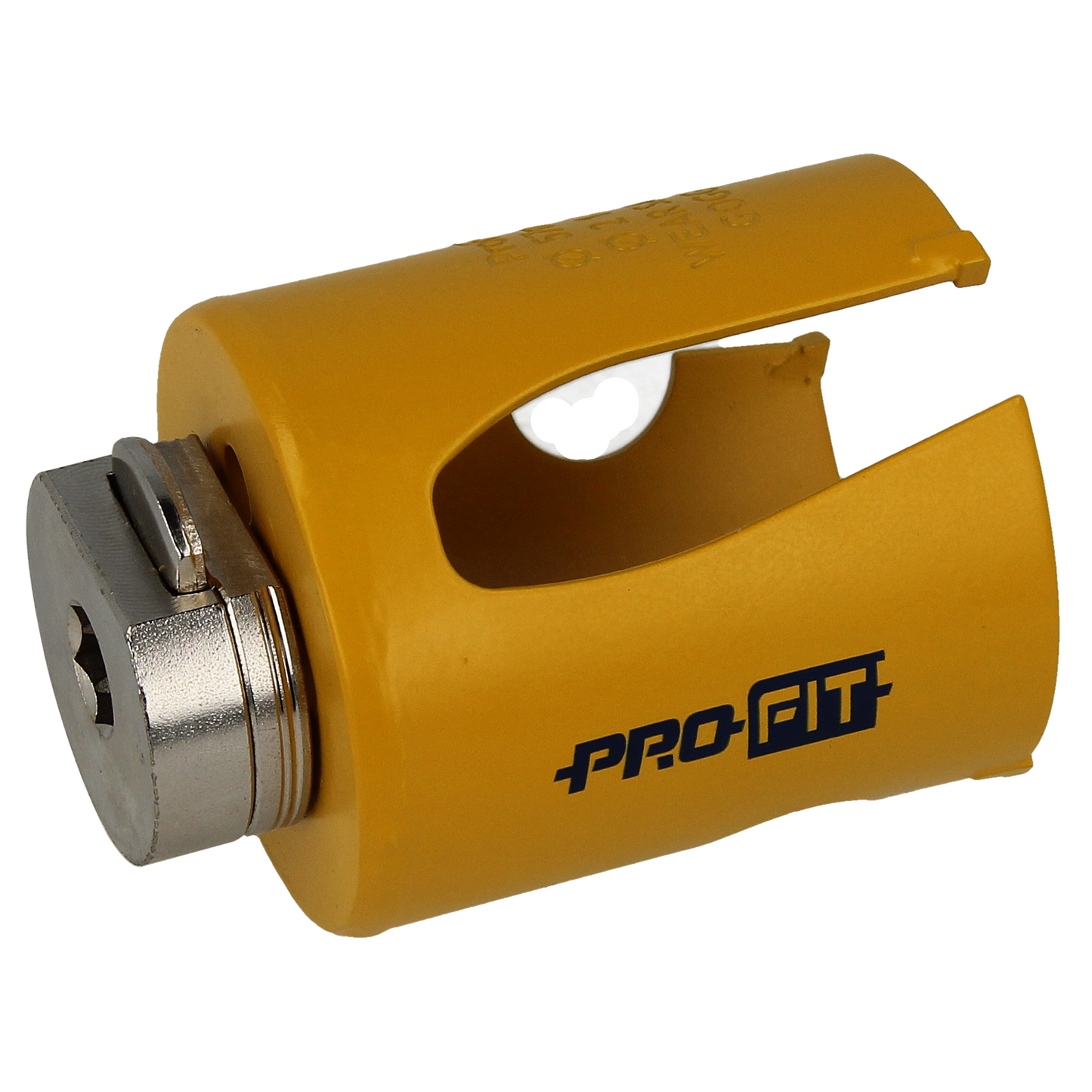 "Profit hullsag HM 57mm x L58mm med hardmetallspiss og integrert adapter, designet for presis skjæring i treverk med minimal støvdannelse og vedlikeholdsfritt system."