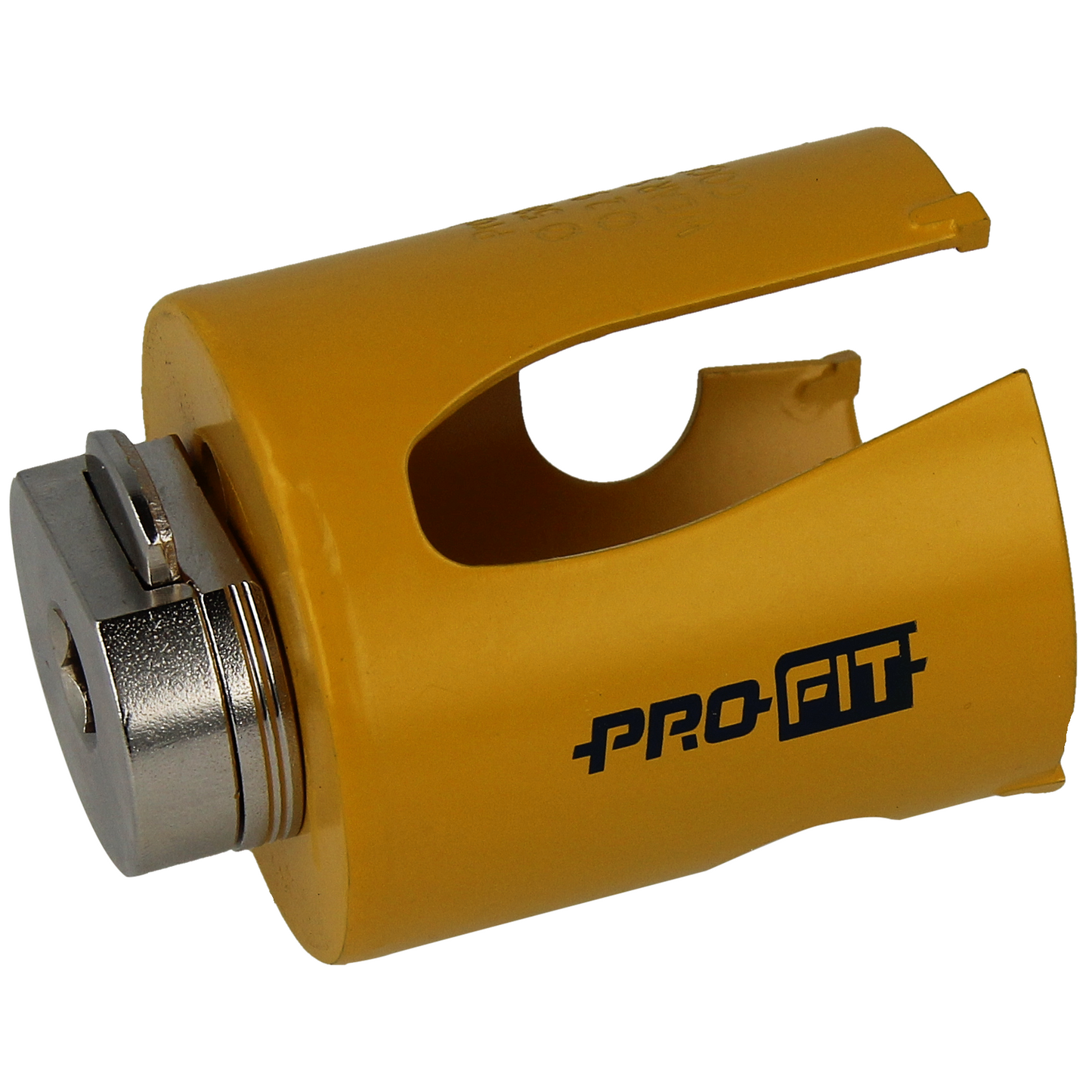 "Profit hullsag HM 58mm x L58mm med hardmetallspiss og integrert adapter, ideell for presise kutt i treverk uten misfarging og minimal støvdannelse."