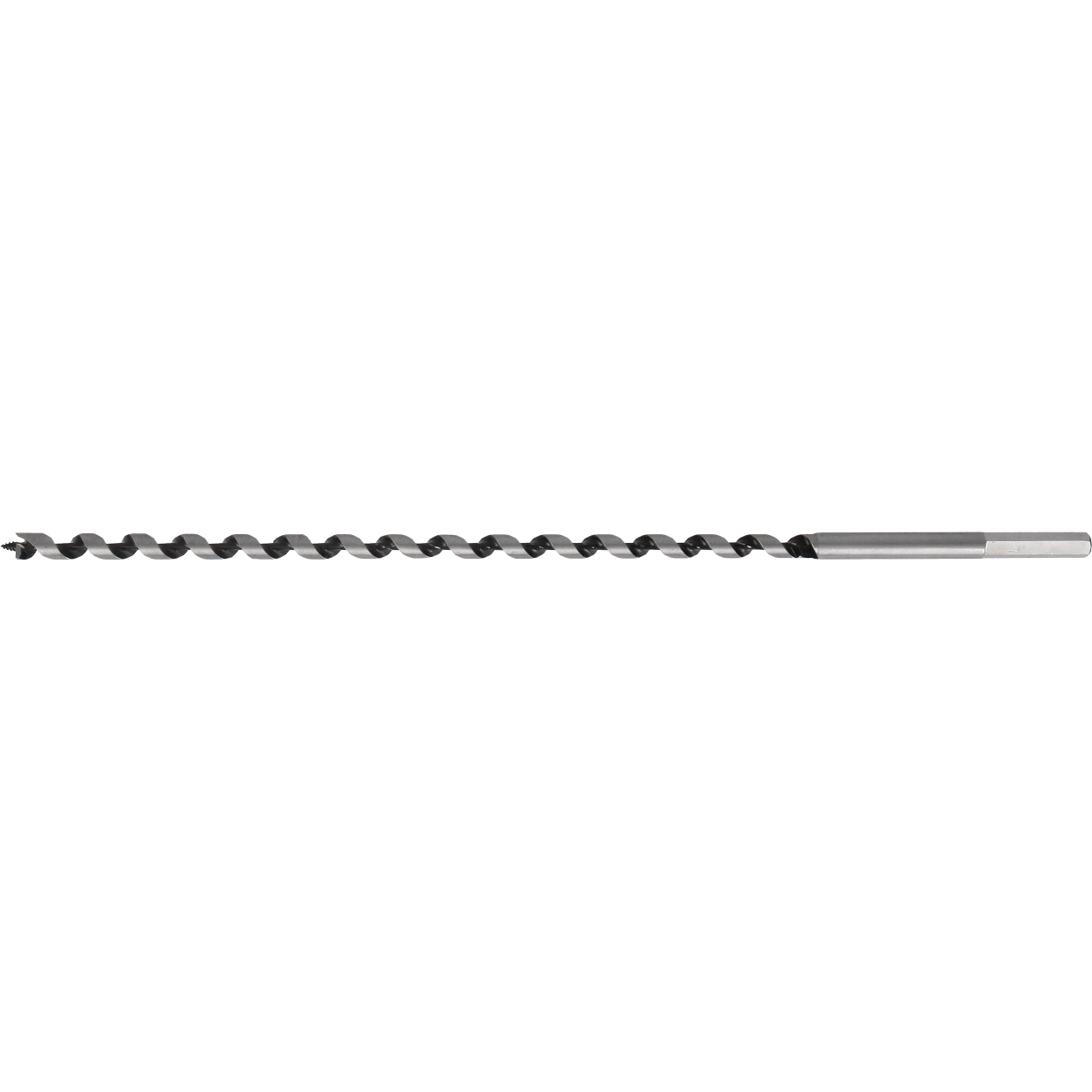 Tecos Spiralbor 10x400mm, et effektivt verktøy for boring i myke og harde tresorter, med sekskantet skaft, grov gjenget borspiss og ekstra dyp spiral for optimal sponfjerning.