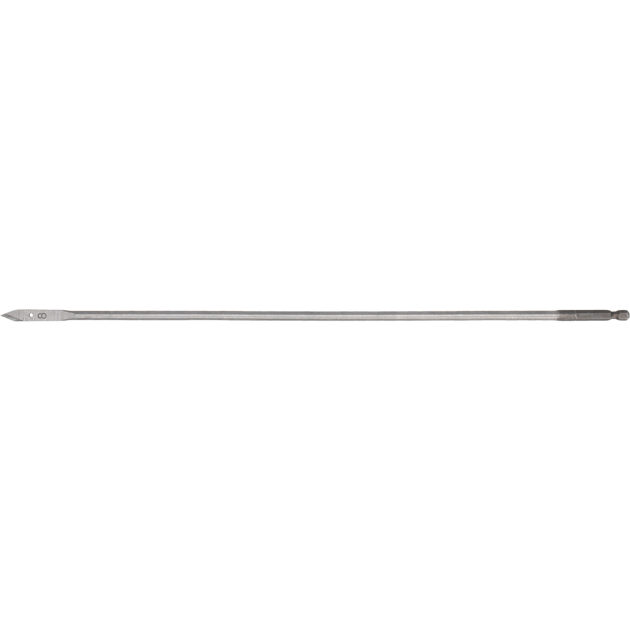 "Tecos Trebor flatbor 8x400mm med skrå kant og sideskjær for effektiv og presis boring i tre, designet for profesjonelle og hobbybrukere."