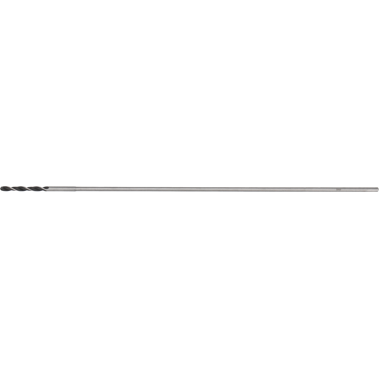 "Tecos Installasjonsbor 8x600mm med HSS-stålspisser, langt skaft og konisk spiralspor, ideelt for boring i lette byggematerialer som metall, tre og gipsplater, perfekt for sanitær- og elektriske installasjoner."