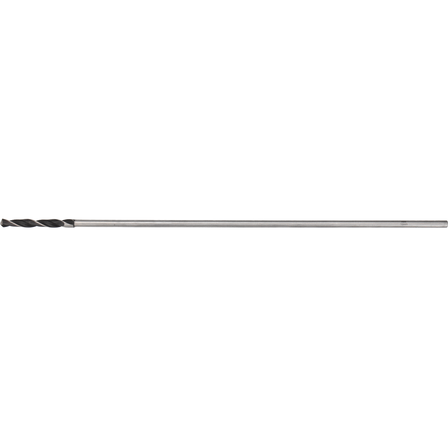 "Tecos Installasjonsbor 12x600mm med HSS-stålspisser, langt skaft og konisk spiralspor, ideelt for boring i lette byggematerialer som metall, tre og gipsplater."