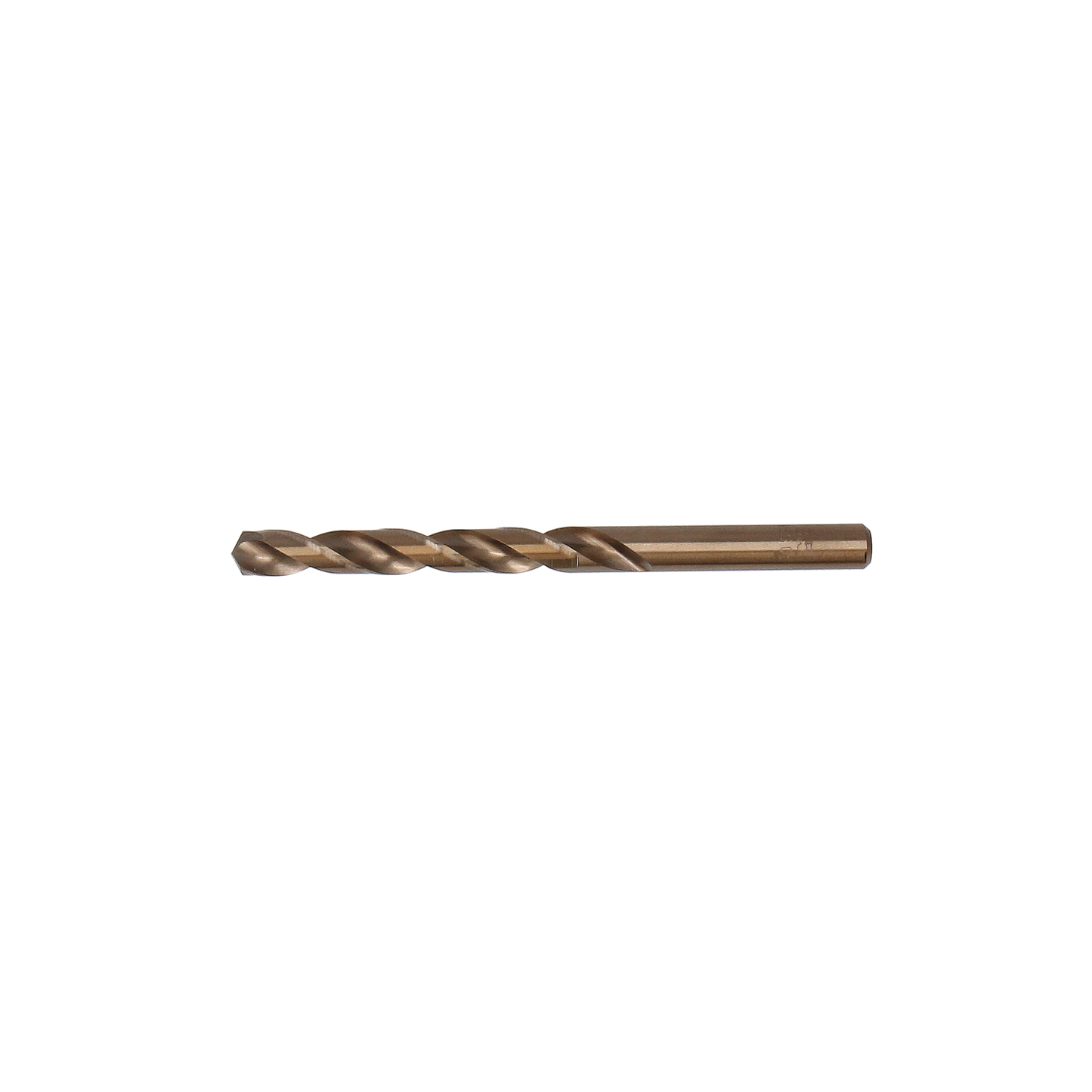 "Tecos HSS Cobalt drill bit 8.5x117 mm in a box of 10, designed for efficient chip removal and performance in hard materials, featuring a split point and 135° grind for use with stationary and handheld machines."