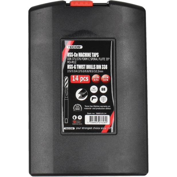 Tecos Gjengesett HSS + Bor sett M3-M12