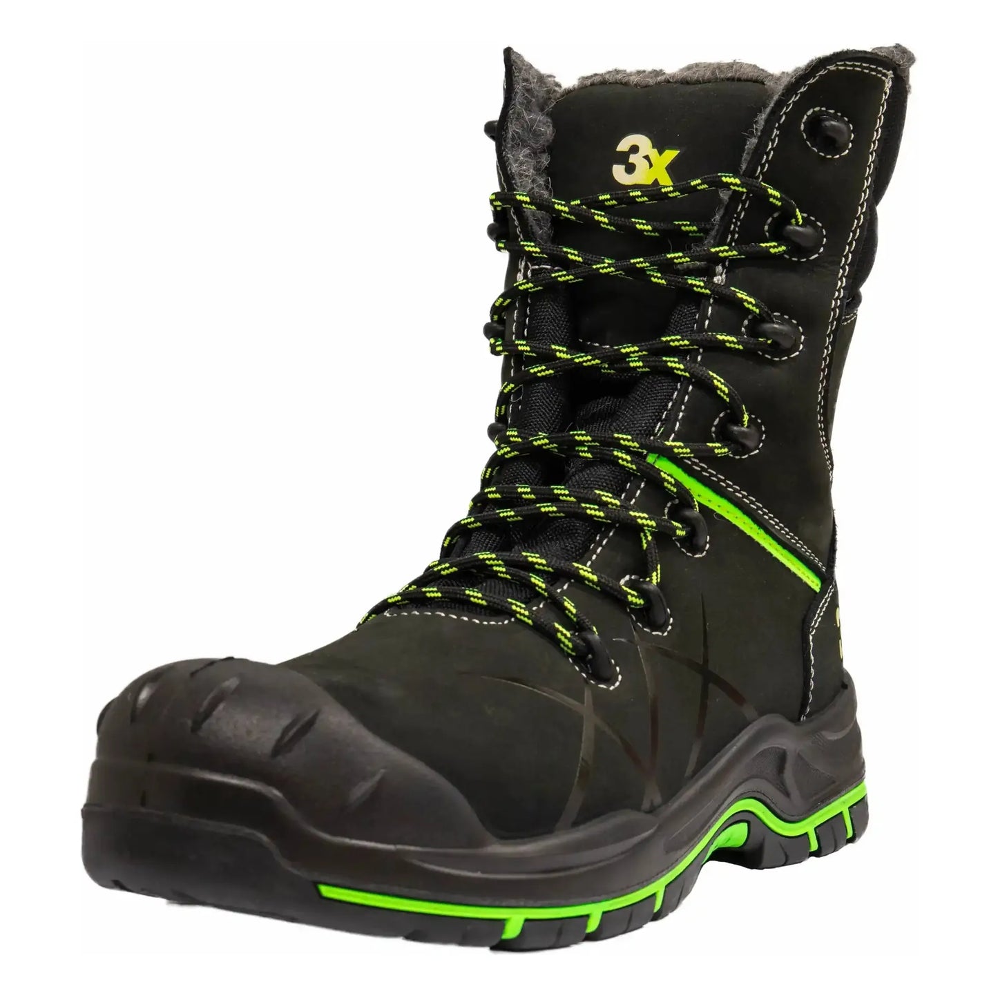 3X. Mjøsa Unisex Vinterstøvler S3 Sort/Grønn