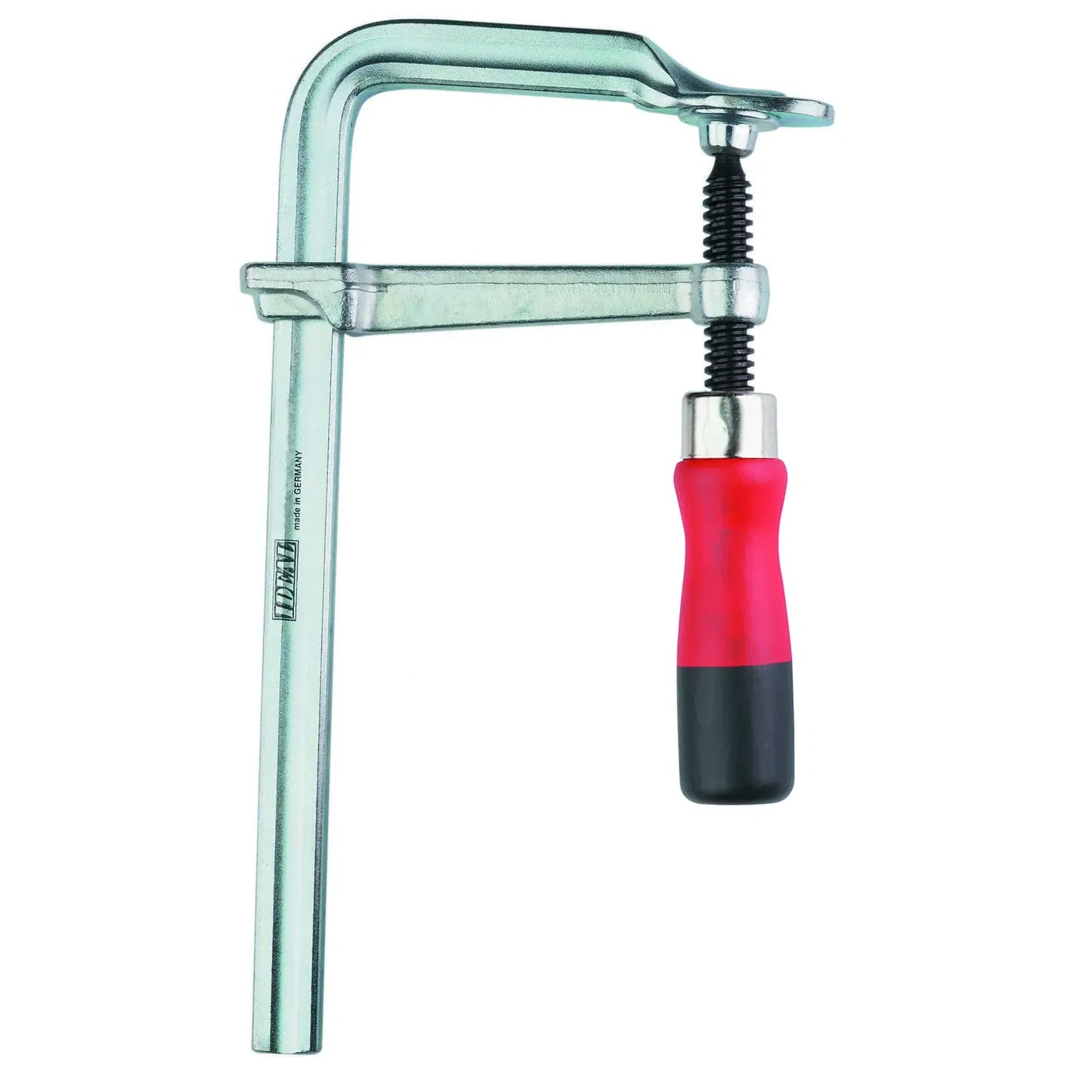 "Ideal Heløsmidd skrutvinge 100x50 mm med kraftig design, beskyttelseshetter, og PowerGrip-håndtak, perfekt for profesjonelle og hobbybrukere som trenger pålitelig klemkraft."