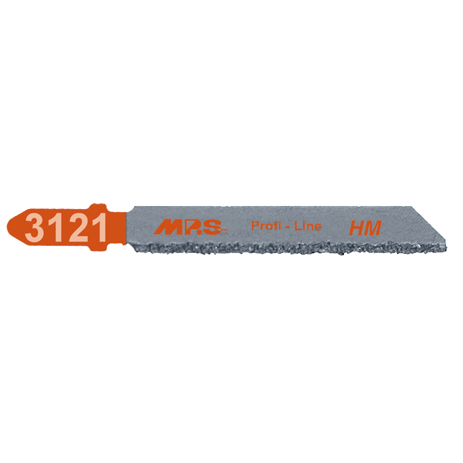 MPS Stikksagblad 3121, 85 mm karbidbelagt stikksagblad med 50 tpi, ideelt for presis kutting av veggfliser og klinker, perfekt for materialtykkelser mellom 5 og 10 mm.