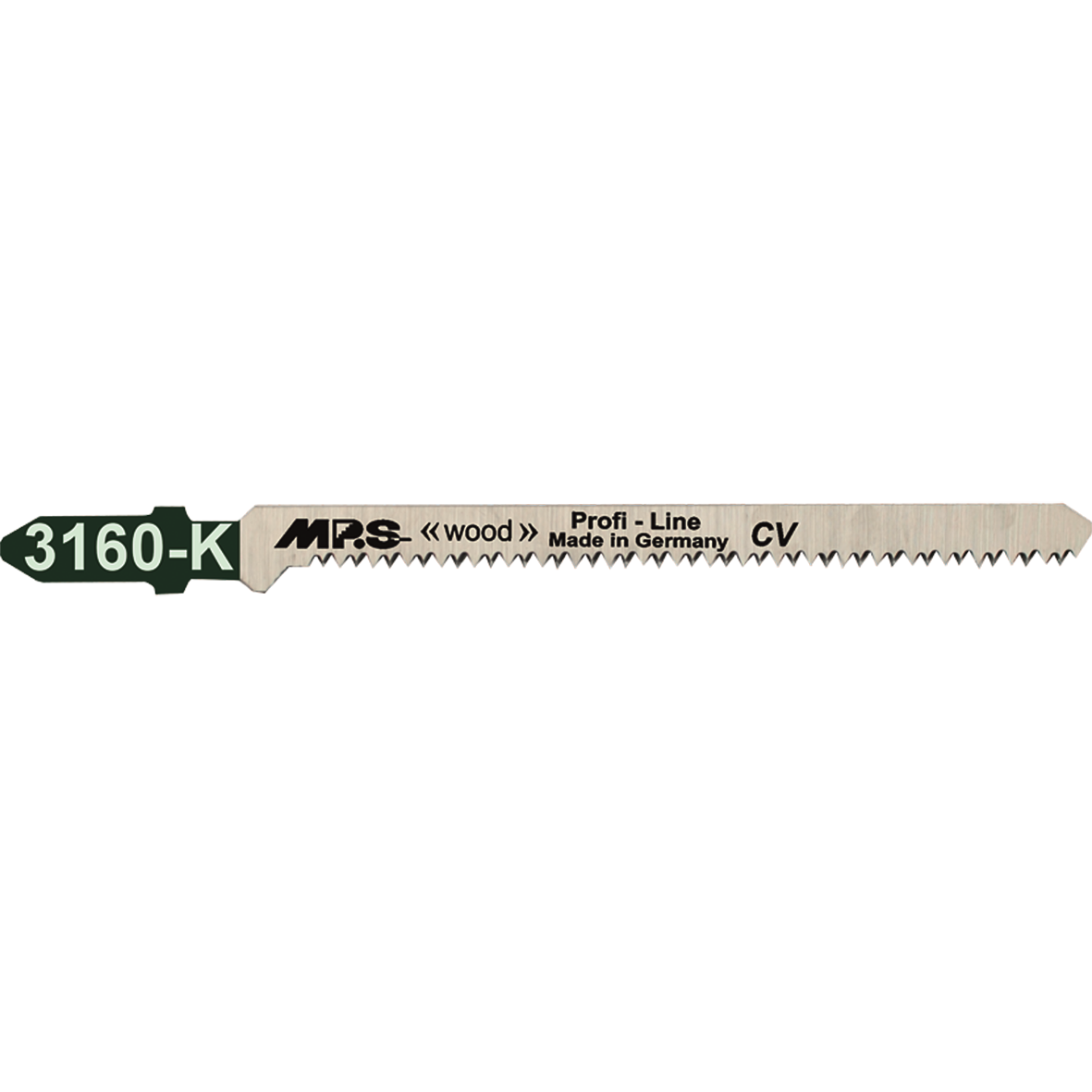 MPS Stikksagblad 3160-K, 5 stk. 100 mm CrV 17 tpi, høykvalitets stikksagblad for presise kurvesnitt i laminat, PVC og pleksiglass, perfekt for profesjonelle og hobbyhåndverkere.
