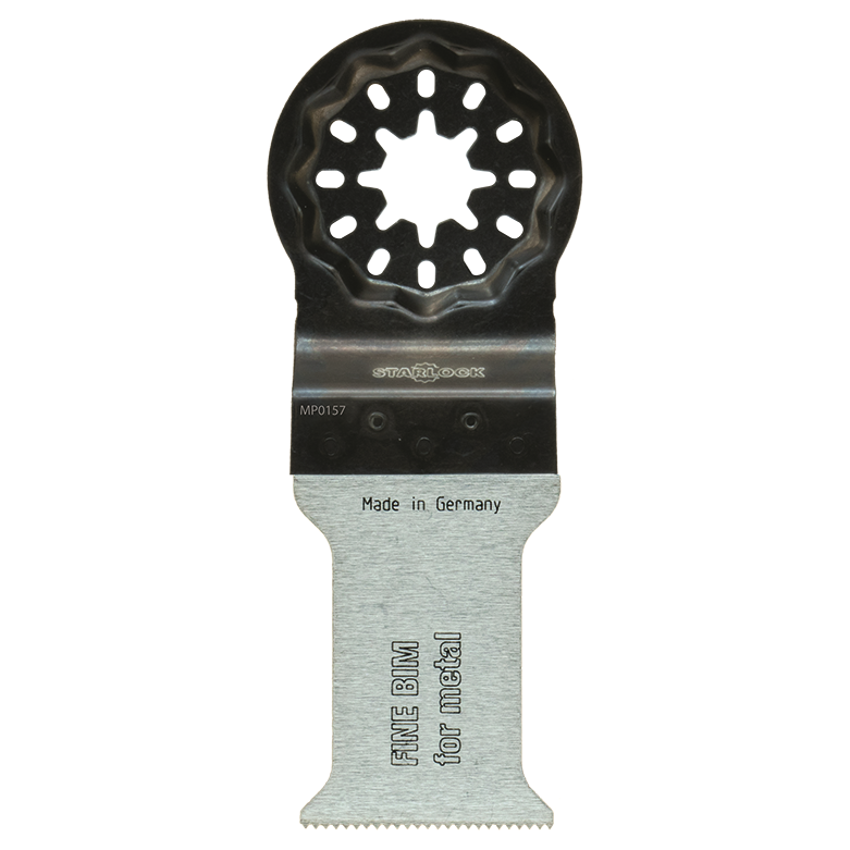 "Multikutterblad 3912, bimetallblad L50xB30 mm, pakke med 50 stk, designet for presise kutt i hardt tre, plast, gips og myke metaller."