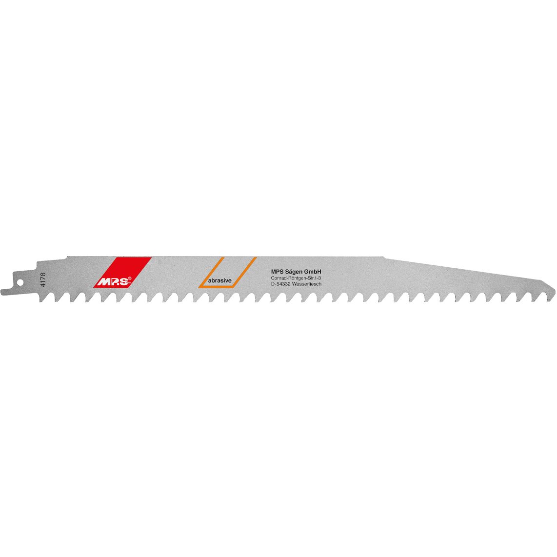 "MPS Bajonettsagblad 4178, 300 mm HM 8,5 tpi, designet for presise kutt i glassfiber, PVC, eternitt, fibersement og lettbetong, ideelt for profesjonelle og hobbybrukere."