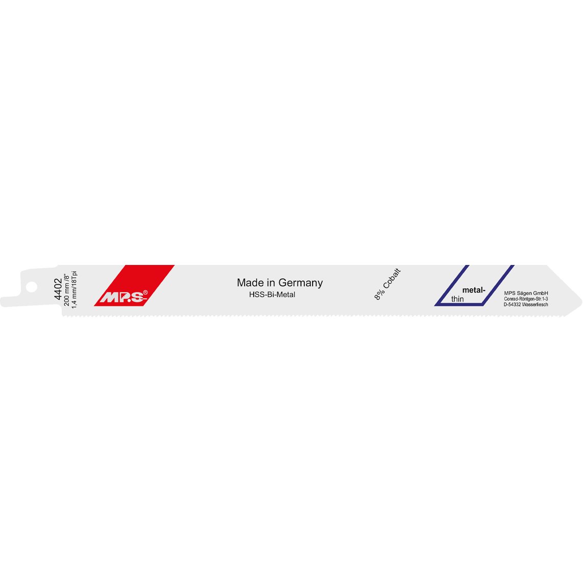 MPS Bajonettsagblad 4402, 2 stk. 200 mm Bimetal 18 tpi