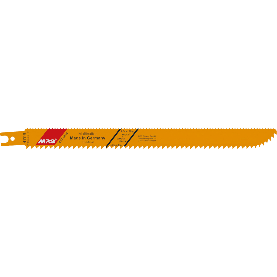 MPS Bajonettsagblad 4706, 2 stk. 250 mm Trimetal 6/10 tpi