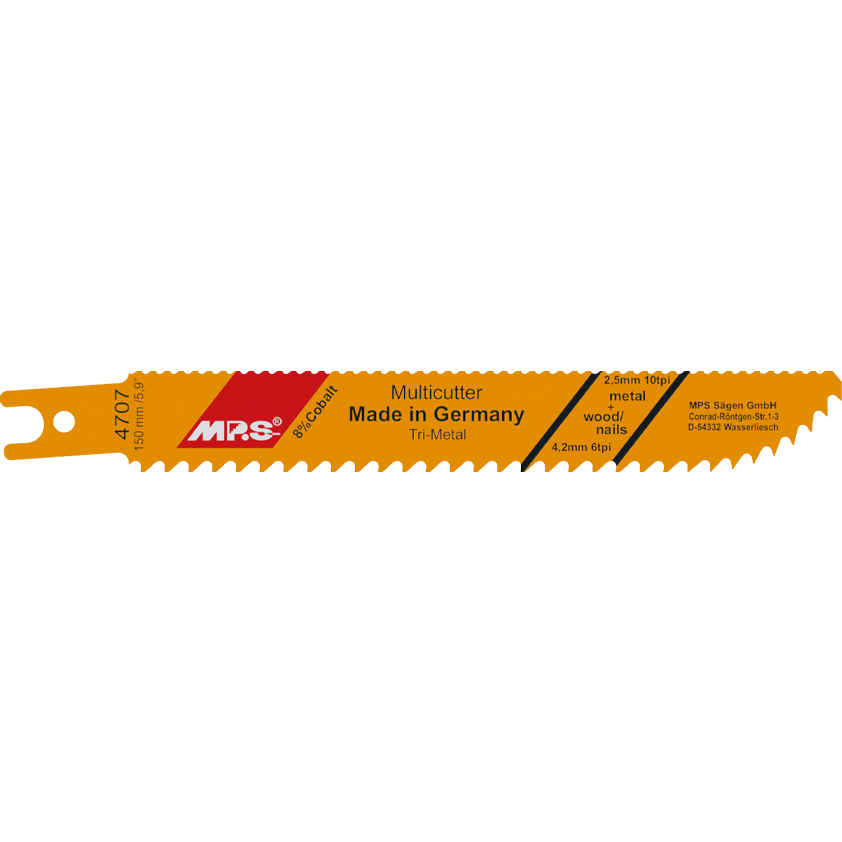 MPS Bajonettsagblad 4707, 2 stk. 150 mm Trimetal 6/10 tpi