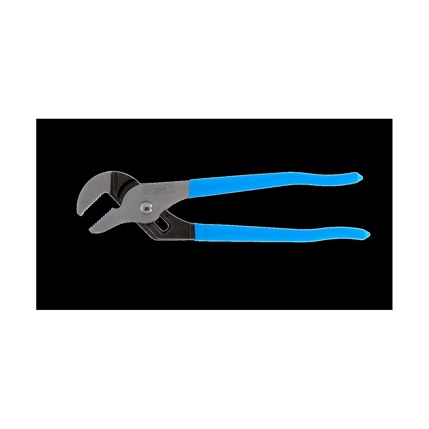 "Channellock Vandpumpetang 420, 240 mm, med ekstra herdede tenner og Channellock Blue® plasthåndtak, designet for sikkert grep og optimal ytelse i begge retninger."