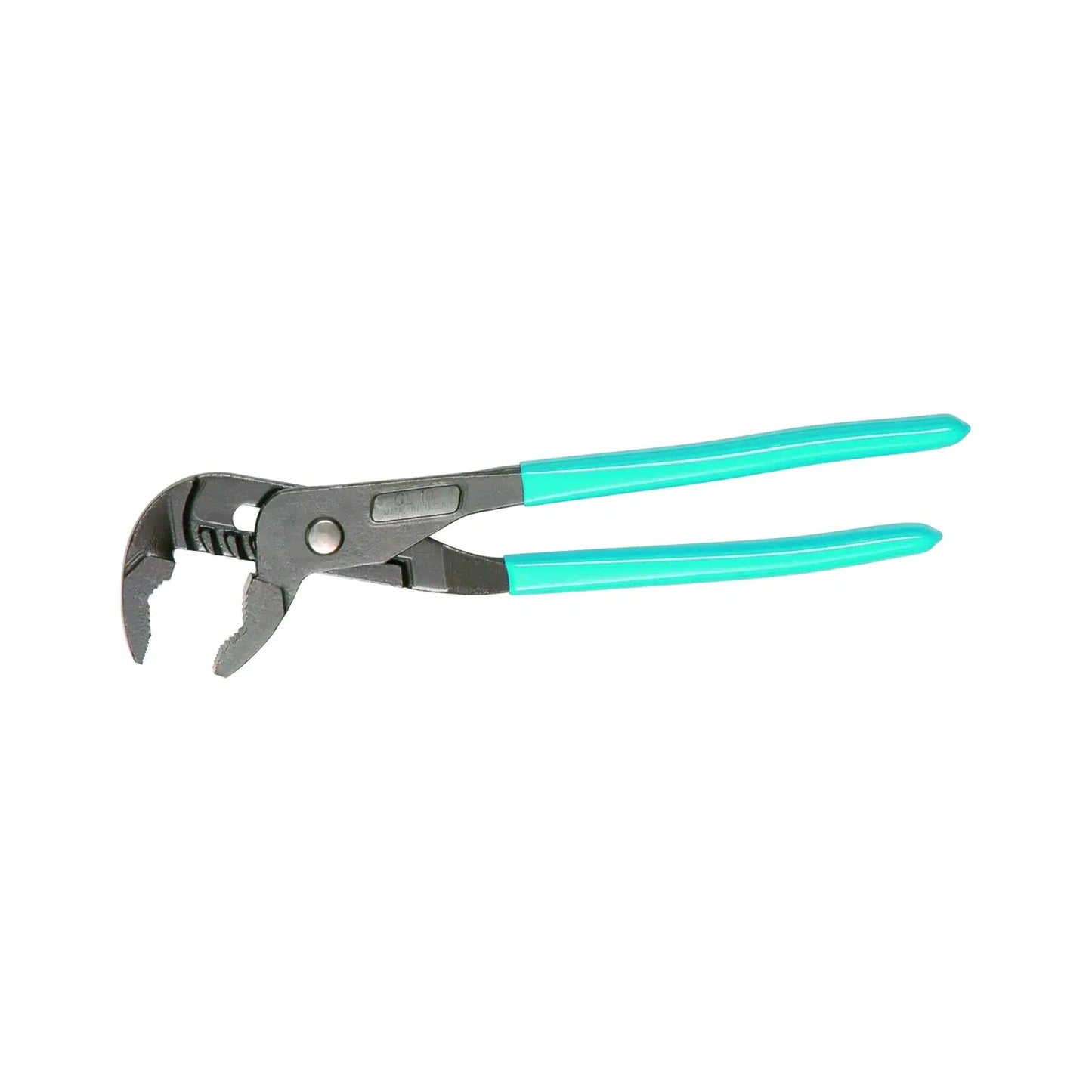 Channellock Vannpumpetang GL10 240mm med vinklete kjever, Permalock®-nagel og Channellock Blue® plasthåndtak, perfekt for profesjonelle og hobbyhåndverkere.
