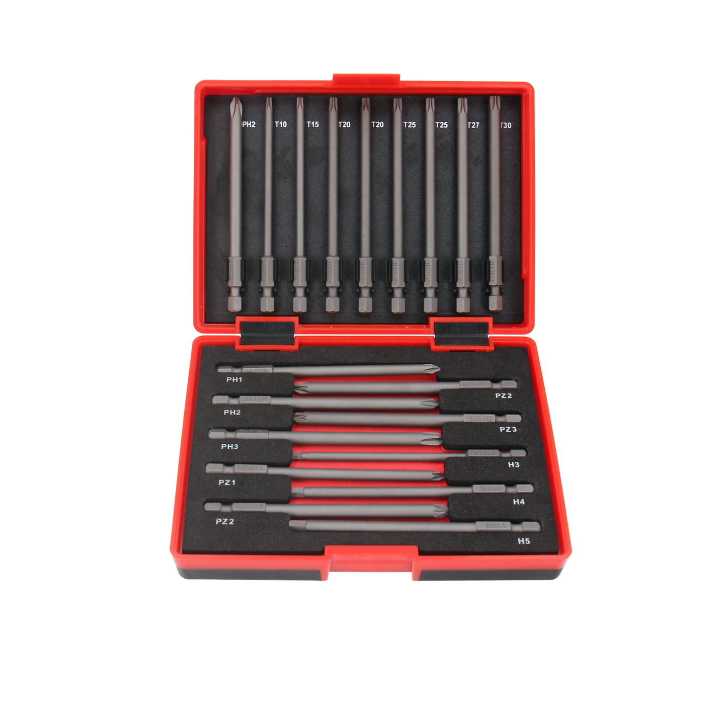 Tecos Bitssett , T-B019 - 19 deler, 100mm
