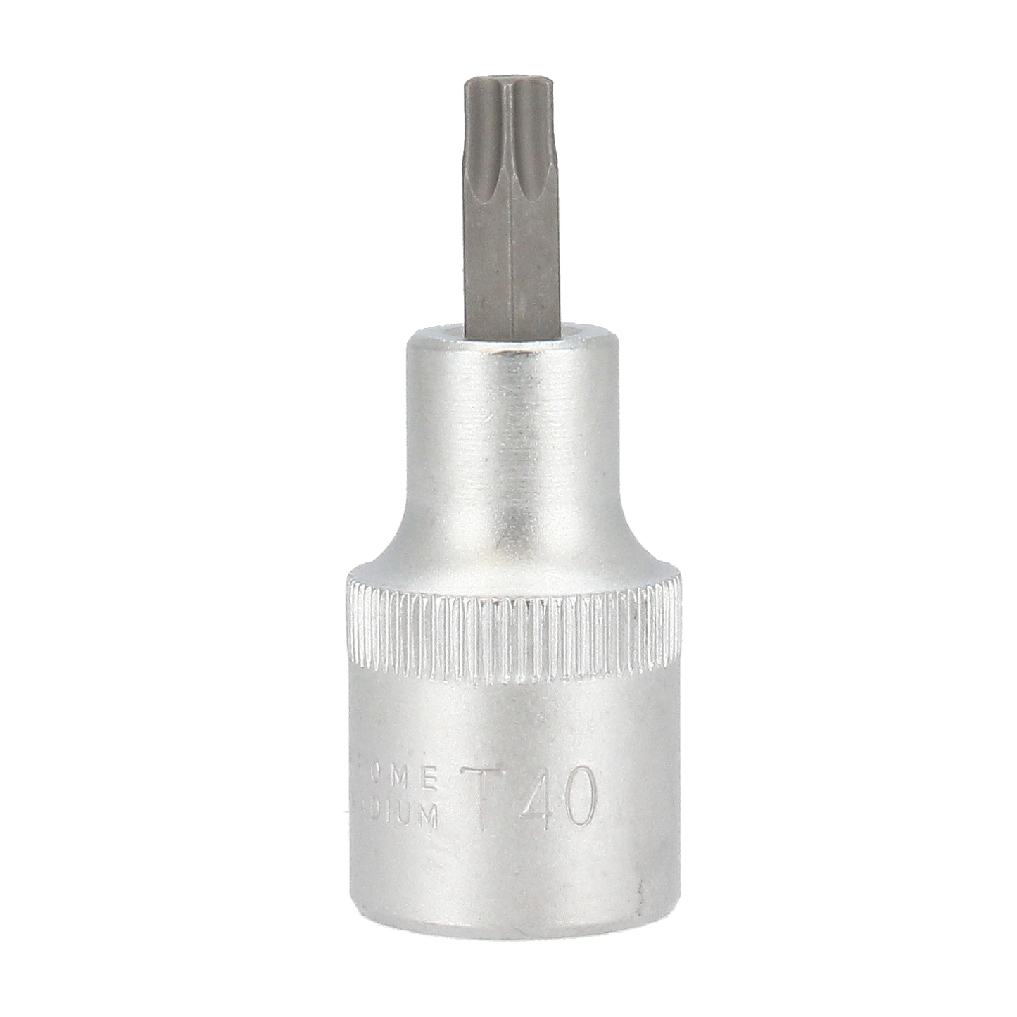 Tecos Torx Bitspipe TX40 × L55 mm × 1/2" - industrikvalitets Torx-bitspipe laget av krom vanadium med S2 Torx-spiss og rillet design for bedre grep, perfekt for høyt moment og profesjonell bruk.