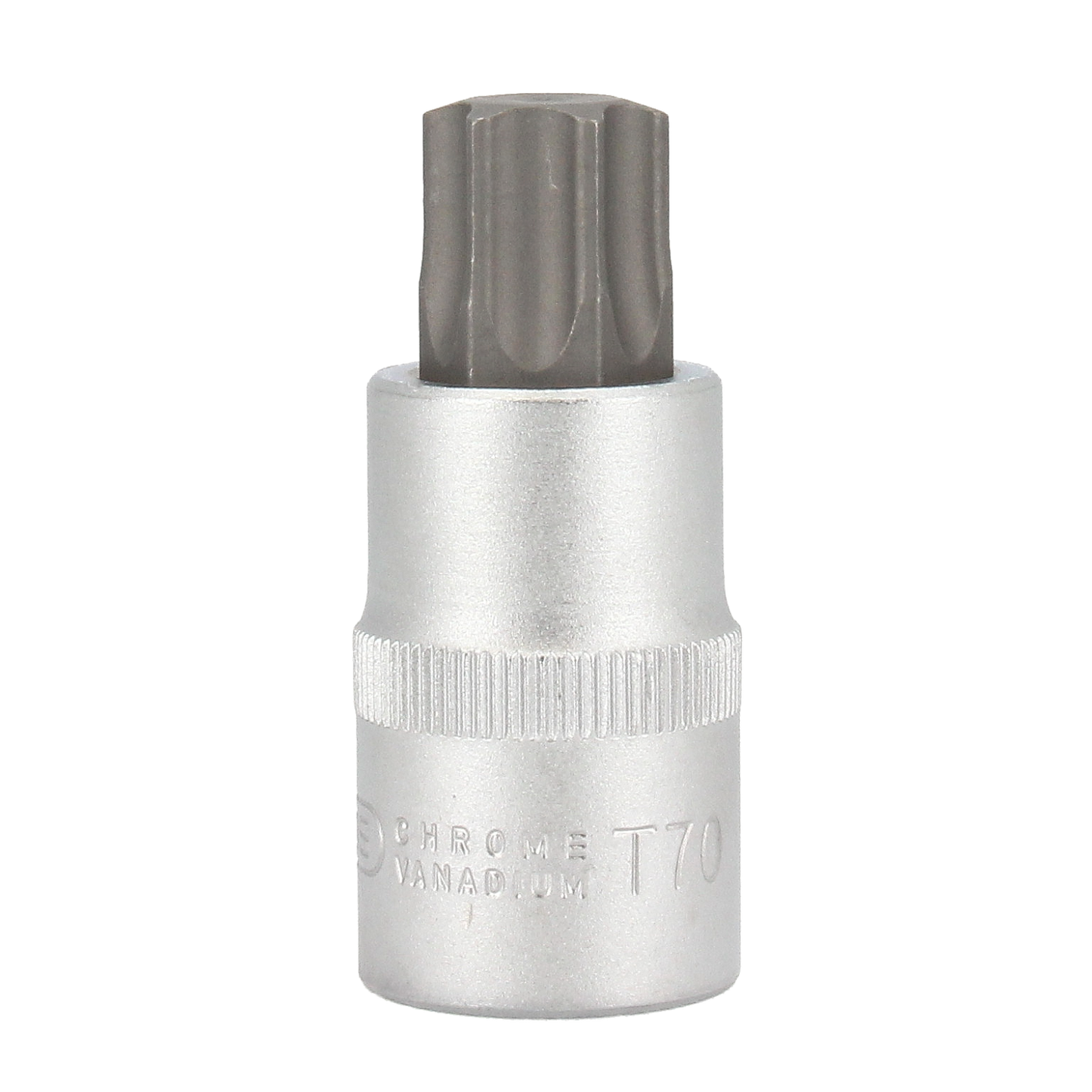 Tecos Torx Bitspipe TX70 × L55 mm × 1/2" med S2 Torx spiss, laget av krom vanadium for optimal ytelse og grep, ideell for høyt moment og profesjonell bruk.