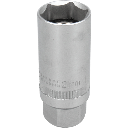 "Tecos Pluggpipe 21mm x 3/8" med magnet, designet for langmodell tennplugger, viser gummiring for bedre grep og magnetisk funksjon for enkel håndtering."