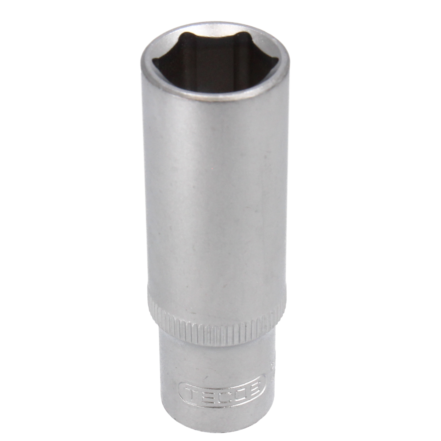 "Tecos Pipe 15mm x L65mm x 3/8" med flankdrive-design, avrundede hjørner og svakt konvekse flater for optimal grep og beskyttelse av muttere og bolter."