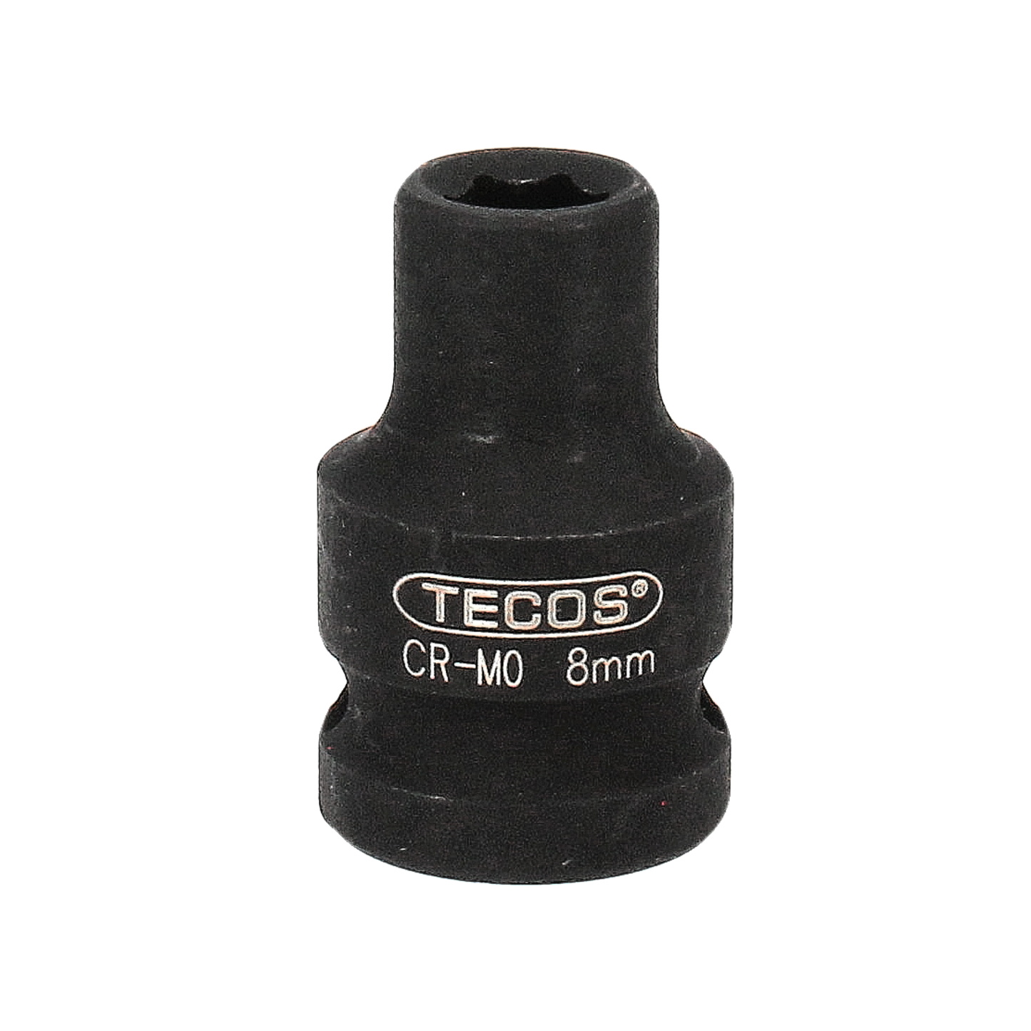 Krafttop 8mm x L38mm x 1/2" robust flankdrive kraftpipe i Cr-Mo-stål med svart fosfatert overflate, designet for optimal ytelse og holdbarhet, perfekt for profesjonelle og hobbybrukere.