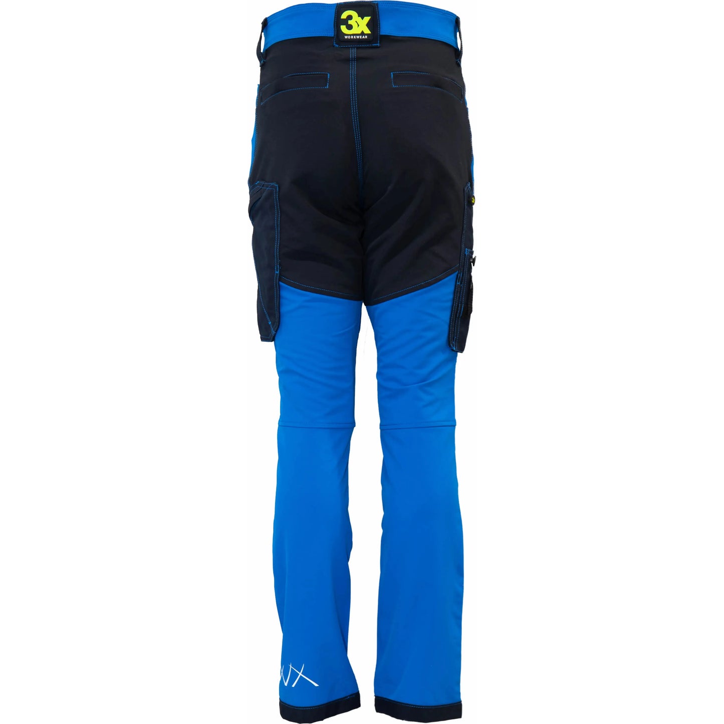 3X Pizol Bukse Uforet Standard ben med knelomme Softshell Lys Blå