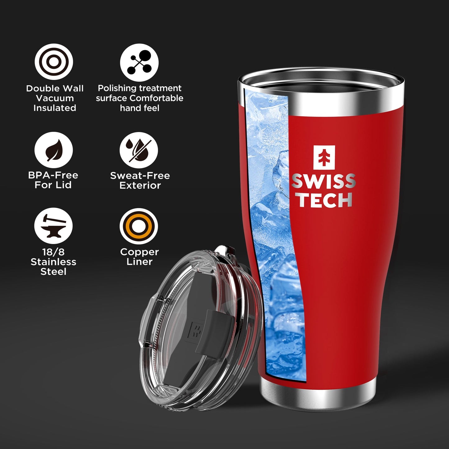 Swisstech 100% tett termokopp 590 ml - Rød