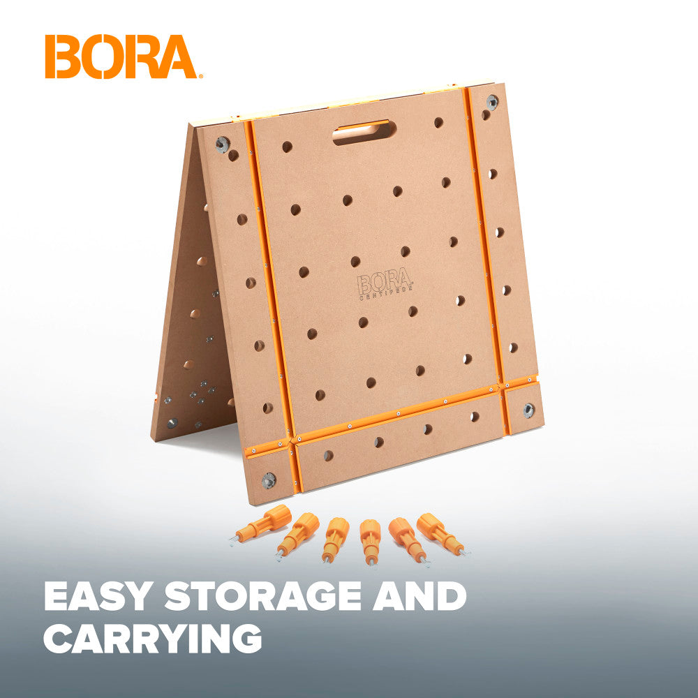 BORA Centipede 2 x 4 fot T-spor bordplate – 20 mm hull for benkeklammer (dog holes)