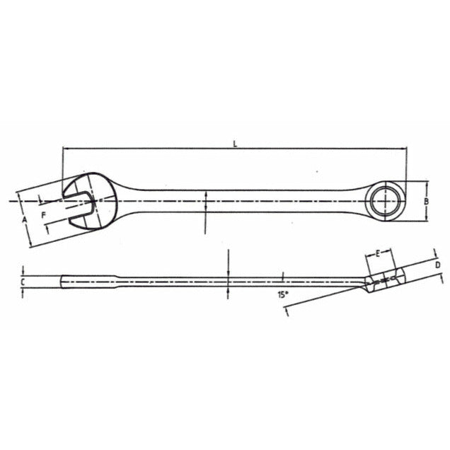 Tecos Fastnøkkel , 6 × L109 mm