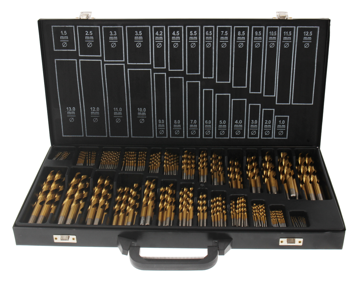 Tecos HSS TiN-Coated Metallborsett – 220 deler