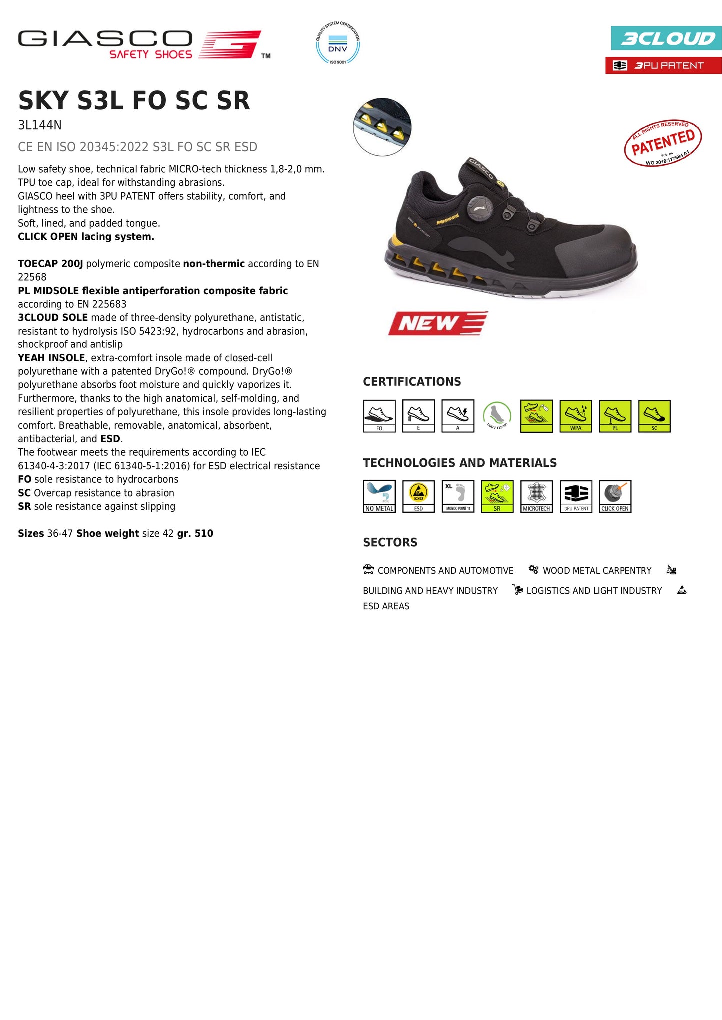 Giasco SKY S3L FO SC SR