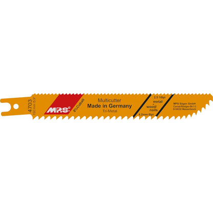   MPS Bajonettsagblad 4703, 150 mm trimetal sagblad, dobbeltsidig design for presise og raske kutt i tre, MDF, glassfiber og metaller.