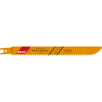   MPS Bajonettsagblad 4705, 200 mm dobbeltsidig sagblad med trimetal konstruksjon, designet for presise kutt i løvtre, MDF og glassfiber, levert i pakke med 2 stk.