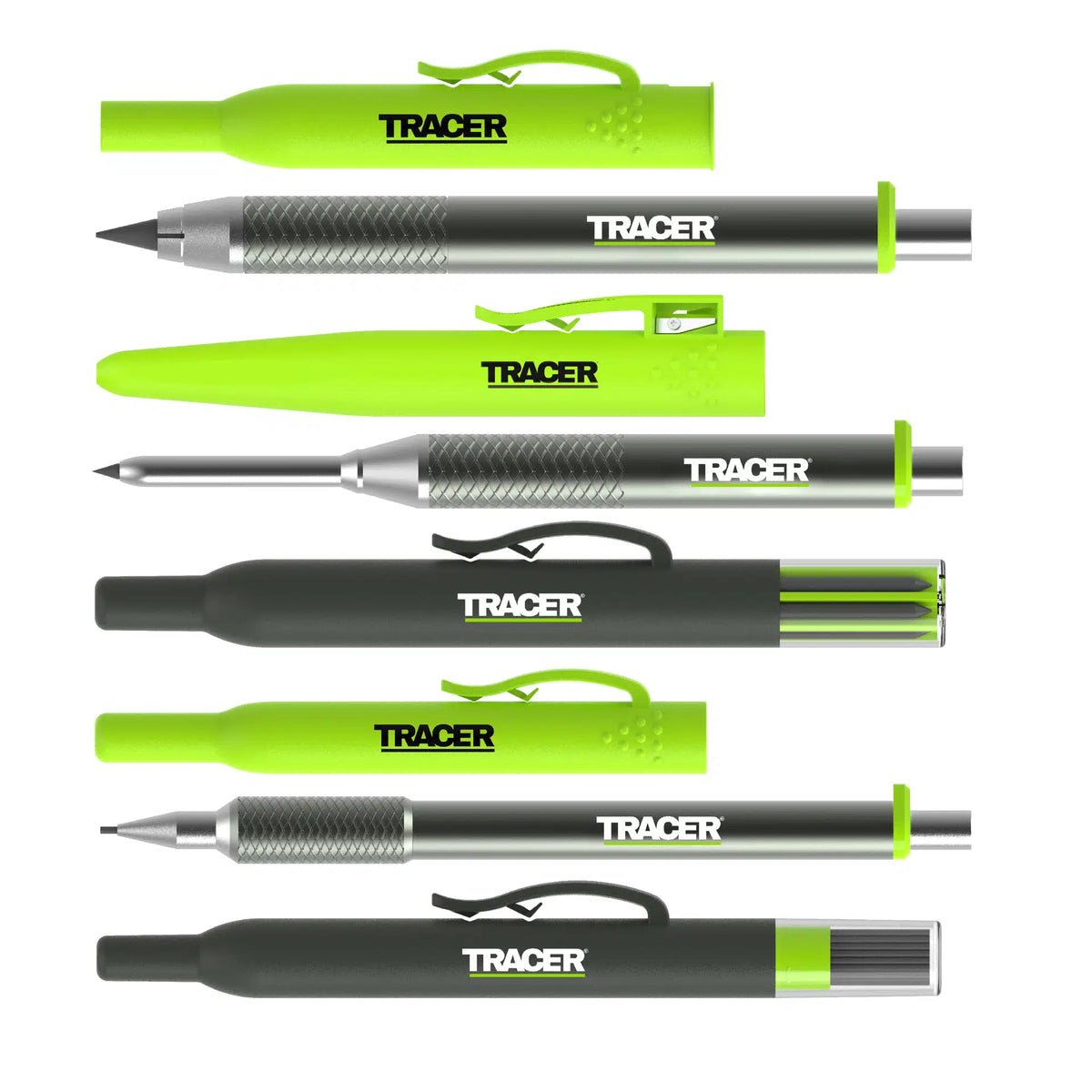 Tracer Construction Marker Pro-sett med oppbevaringsetui – 5 deler