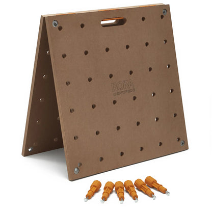 BORA Centipede Bordplate – Par – 20 mm hull for benstøtter (dog holes) Bordplate