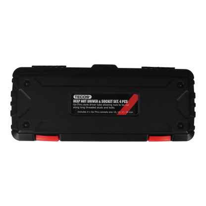 Skruenøkkelsett for dype muttere – 4 deler, 10–19 mm