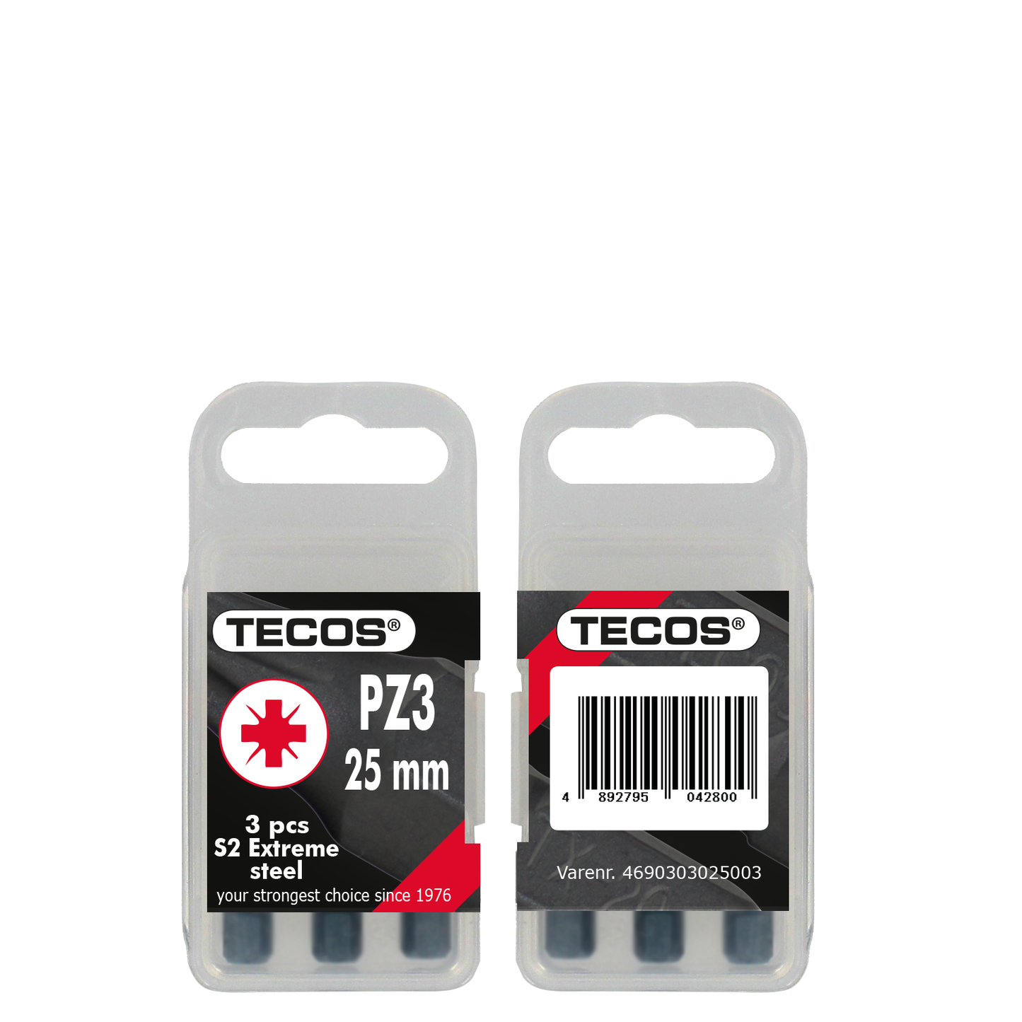 Tecos PZ Bits - PZ3 × 25 mm - 3 stk.