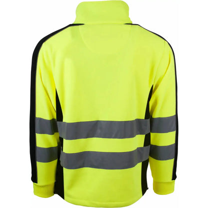 Tofarget unisex fleecejakke YOU 4698 Piteå Safety Gul med reflekser, glidelåslommer og CE-merket synlighetsklasse 3, perfekt for vinterbruk og helårsarbeid.