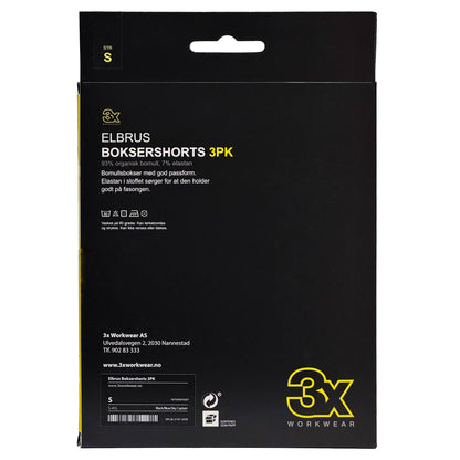 Elbrus Unisex Boksershorts 3PK Sort/Blå/Marine - størrelse M