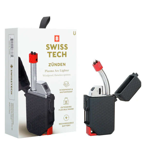 Produktbilde av SwissTech Zünden – Oppladbar lighter fra NextPro i profesjonell kvalitet for håndverkere, mekanikere og verksteder. Elegant og robust, SwissTech Zünden er en oppladbar lighter med plasma-arc-teknologi. Relevante søkeord inkluderer Lighter, Jaktkniv, kniv, Landbruk, swisstech, Tur, profesjonelle verktøy, verkstedutstyr og NextPro.
