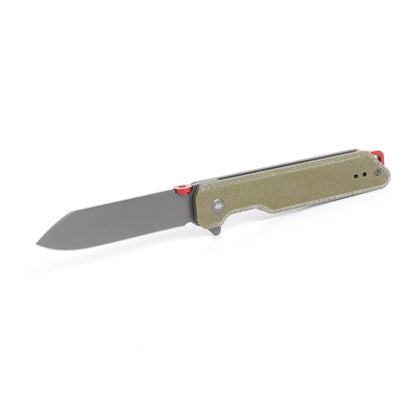   Swisstech Würdig foldekniv med titanbelagt AUS-8 drop-point-blad, slitesterkt Canvas Micarta-håndtak, kulelagerassistert åpning og avtakbar belteklips, perfekt for hverdagsbruk og utendørsaktiviteter.